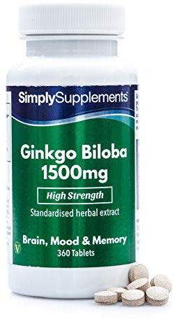 Ginkgo Biloba 1500mg Tablets | Boosted with Iron to Support Cognitive Function | Suitable for Vegans and Vegetarians | 360 Tablets = 6 Months’ Supply | Manufactured in The UK
