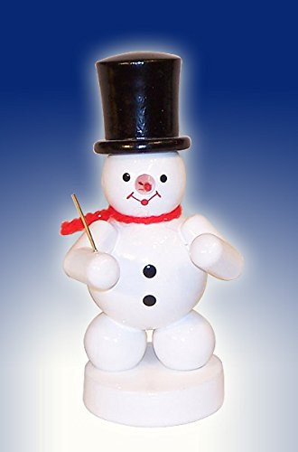 Rudolphs Schatzkiste Weihnachtsdekoration Schneemann Dirigent Höhe 8cm NEU Schnee Eismann Winterfigur Winterdekoration Figur Holz Seiffen Erzgebirge Holz Dekoration Weihnachten