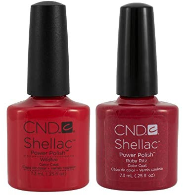 CND Shellac Nail Polish, Ruby Ritz Wildfire, Pack of 2