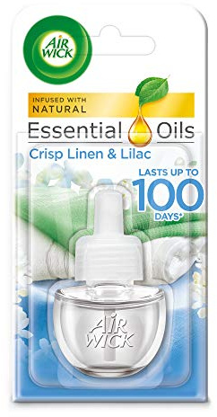Air Wick Essential Oils Plug Diffuser Refill, Crisp Linen and Lilac, 17ml