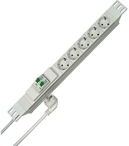 Kopp 931504015 PROFIversal 5-fach mit Schutzk.-Std. mit 45 Grad gedr. Töpfen, 2 m mit Schutzk.-Winkelstecker, 250 VAC, 16 Amp