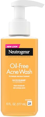 Neutrogena Oil-Free Acne Face Wash, Breakout Prone Skin Facial Cleanser with 2% Salicylic Acid Acne Treatment for Face, 6 fl. oz