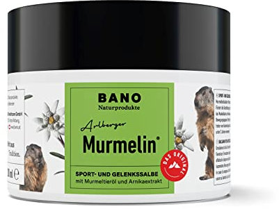 BANO Arlberger Murmelin Sport und Gelenksalbe I Original Murmeltiersalbe I MADE IN AUSTRIA I mit Murmeltieröl | Arnika | Latschenkieferöl | Menthol 200 ml