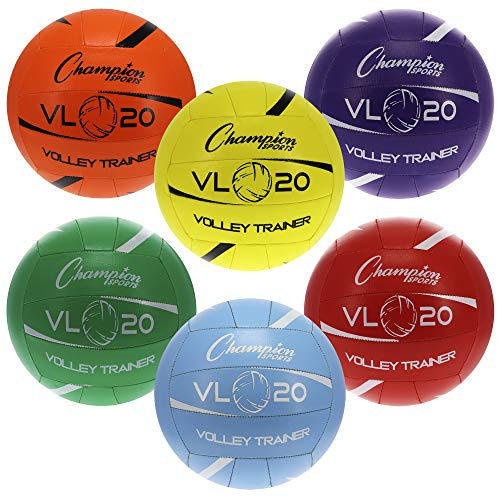 Champion Sports Training Volleyball, Size 8, Indoor and Outdoor, with Soft, Hand-Sewn Nylon Panels - Lightweight Volleyballs for Practicing, Recreation - Premium Volleyball Equipment and Gear - Set
