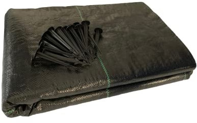 Yuzet Heavy Duty Weed Control Fabric, 1m x 50m, with 40 Free Pegs