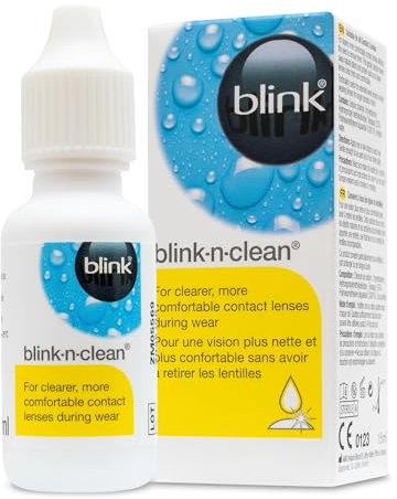 Blink-n-Clean Contact Lens Eye Drops for Dry Contact Lenses - Instant Cleaning and Moisturising for Dry Eyes- Lubricating Eye Drops Helps Maintain Contact Lens Comfort, Refreshing Eye Drops, 15 ml