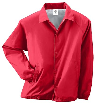 Augusta Sportswear Standard-Nylonjacke/gefüttert, regenbereit, Wasserabweisende Oberbekleidung für Trainer und Outdoor-Aktivitäten, Rot, Größe XL