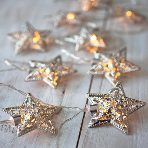16er LED Lichterkette Stern LED Deko Weihnachts Deko warmweiß mit 24V Netzteil