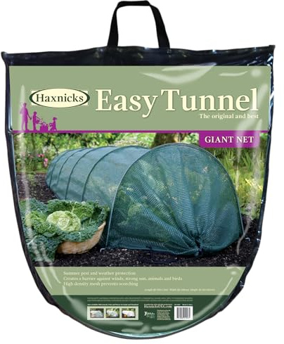 Haxnicks Giant Easy Tunnel Net For Larger Plants | Ready To Use Fold Out Design Shade Garden Tunnel | Birds Insects Harsh Weather | Prevents Scorching In Warmer Months | L300 x W60x H45cm Gtun030101