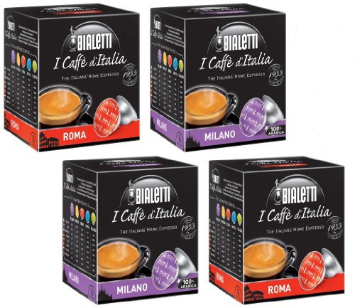 Bialetti: Lot de 64 capsules Milano + Roma (2 + 2)