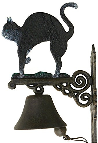 Decobay.eu Türglocke Glocke Katze Guss fü Haustür Eingang Hof Keller Garten Nostalgie Katzen