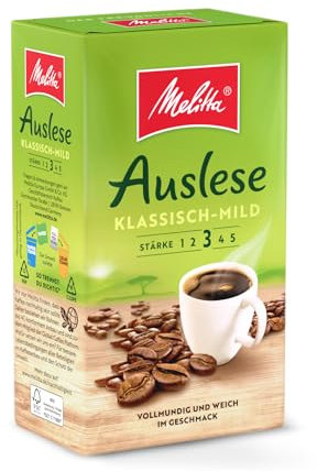 Melitta Auslese Classic Mild Filter Coffee 500 g, Moulu, en Poudre pour Machines à Café Filtre, Torréfaction Moyenne, Torréfié en Allemagne