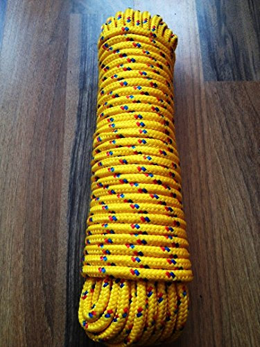 Nr.27 Polypropylenseil, Bootsleine,Ankerleine,Festmacher,Allzweckseil, Segeltauwerk, Mehrzweckseil, Bootstau, Strick, Ersatzseil, Reparaturseil, Schot, Kordel,Spannseil,Rope,Expanderseil,Planenseil,Kunststoffseil 16 mm x 30 m, Seil,Schnur,Band, Gelb