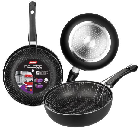 IBILI - Sarten freidora con cestillo inducta, 26 cms, Aluminio, Antiadherente, Apto para induccion