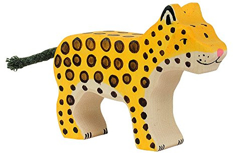 Holztiger Liten leopardfigur