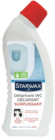 STARWAX - Gel Détartrant Décapant Surpuissant - WC et fosses septiques - Détartre en Profondeur - Efficace même sous l'Eau - Formule Concentrée - Fabriqué en France - 750ml