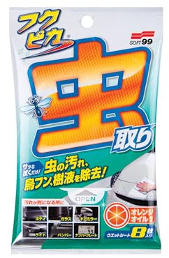 SOFT99 Fukupika Bugs & Bird Poo Dropping Remover Wipes 8 pcs, Remove any kind of dirt Safe and Easy to use