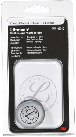 Littmann Ersatzteilset für Classic II Paediatric, 40012 | Enthält kleine weich abdichtende Ohroliven, Kinder-Membranbaugruppe, schwarzen und grauen Rand, schwimmende Membran