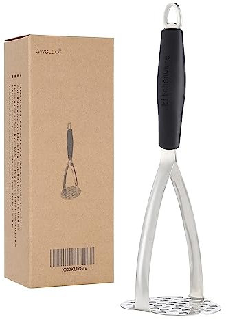 GWCLEO Pasapurés, Manual Prensa de Patatas de Grueso Acero Inoxidable, Trituradoras de Papas con Mango de Silicona para Frutas y Verduras