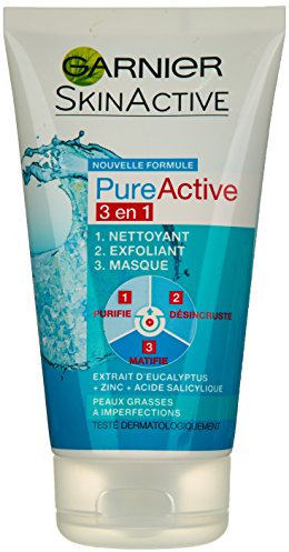 Garnier PureActive Salicylic Argilla Anti-Brufoli 3in1 Detergente Scrub Maschera Viso