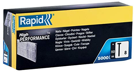 Rapid 40100537 Nägel Typ 8/50mm, 5.000 St. Schachtel, Silber, 50 mm