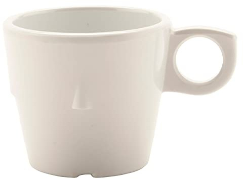G.E.T. DC-101-W Melamine Stackable Conic Coffee/Tea Cup, 7.5 Ounce, White (Set of 12)