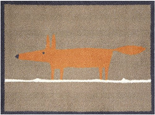 Turtle Mat Mr Fox - Brown - Design Highly Absorbent indoor barrier mat 60x85cm Multi-Grip back