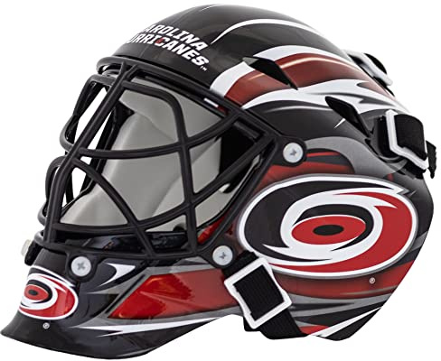 Franklin Sports Ishockey samlarobjekt Målvaktshjälm Mini, design: Logotyp för ett NHL-lag, 7784F29, Carolina Hurricanes