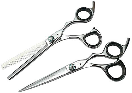 Tomishi Haarschere/Friseurschere 5,5 + Modellierschere 5,5 Japanstahl (Set 2)