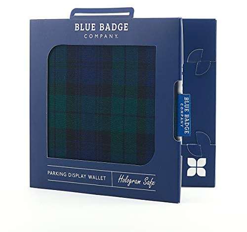 Blue Badge Co Blackwatch Tartan Fabric Hologram-Safe Wallet | Disabled Parking Permit Cover Holder Fits New Badge Includes Timer Clock Made in The UK