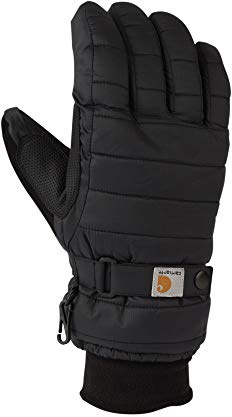 Carhartt Women's Waterproof Insulated Quilted Knit Cuff Glove, Black, Large