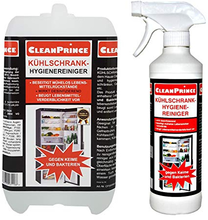 Cleanprince Refrigerator Hygiene Cleaner 2.500 ML (2,5 Litre) Bacteria Disinfection Germs Food Safely Counter Cooling Storage Cleaning Disinfettante Odourless Sgrassatore Universal Fridge Detergent It