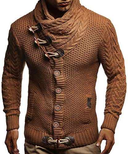 Leif Nelson Giacca Uomo in Maglia Cardigan Collo a Scialle LN-4195