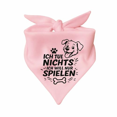 Kleiner Fratz Hunde Dreiecks Halstuch (Fb: rosa) (Gr. 1 (55 cm)) Ich tue doch nichts ich will nur spielen
