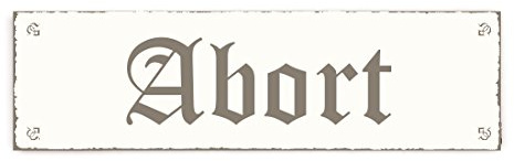 ABORT Türschild für Toilette im Vintage Look ca. 20 x 6 cm