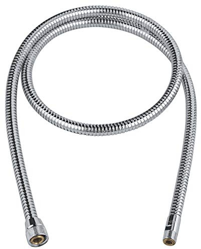 GROHE Metallbrauseschlauch (langlebige Oberfläche, Zur Kombination mit Rapido E 35 501 000, Hochwertige Metallrosette inkl. Abdichtung zur Wand), Chrom, 46174001