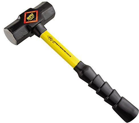 Nupla 27-045 Blacksmith's Double-Face Steel-Head Sledge Hammer, 4 lb., 14 SG Grip Handle, Yellow