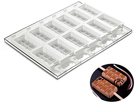 Set 2 stampi per gelato Tavoletta con vassoio e 50 stecchi