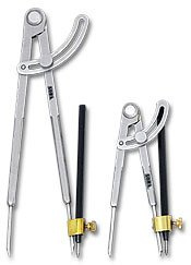 Stechzirkel 150 mm mit Bogen und Halter für Reißnadel