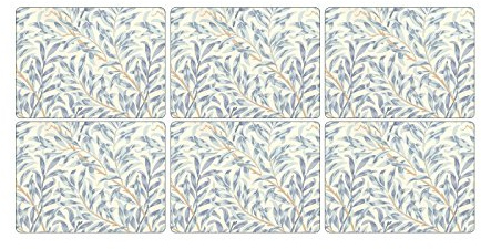 Portmeirion Pimpernel Platzsets, Motiv: Weidezweig, blau, 6 Stück