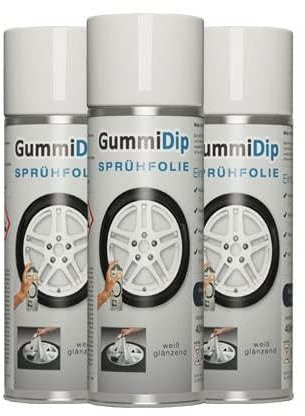 Gummi Dip Sprühfolie 12000004 Flüssiggummi Spray 3er Set, 3x400 ml, Weiss glänzend