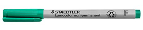 Staedtler 316-5 VE Lumocolor non-permanent Folienstift (wasserlöslich, 10 Stück in Kartonschachtel, F-Spitze Linienbreite ca. 0.6 mm, hohe Qualität Made in Germany) grün