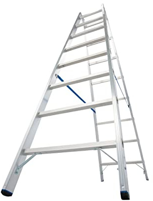 KRAUSE leb920 doppelte Leiter mit 2 x 8 Leiter, 2.2 m Höhe Leiter Trittstufe, 3.55 m Höhe