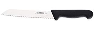 Giesser seit 1776 - Made in Germany - Brotmesser schwarz, Basic Black, Klinge 18 cm, Wellenschliff, rutschfest, spülmaschinenfest, rostfrei