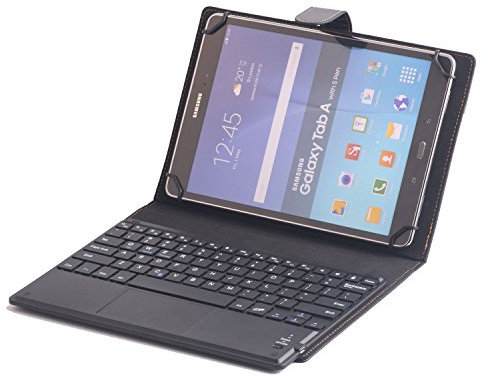 Funda para Teclado Galaxy Tab A 9.7, Funda Universal de Piel de 9 Pulgadas a 10.1 Pulgadas con Teclado Bluetooth TouchPad, Funda para Teclado TrackPad para Samsung Galaxy Tab A 9.7 T550