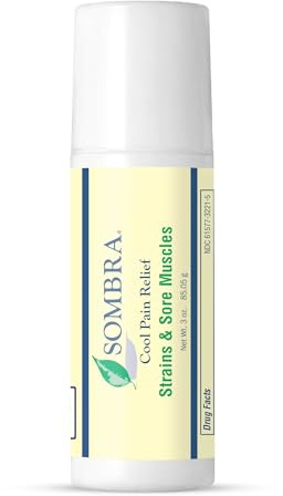 Sombra Cool Pain Relief Gel Cold Pain Relief for Swelling, Growing Pains, Soreness, Post-Workout, Vegan Formula Free of Artificial Fragrances, Dyes, NSAID, Wax, Petroleum, Alcohol - 3oz Roll-On