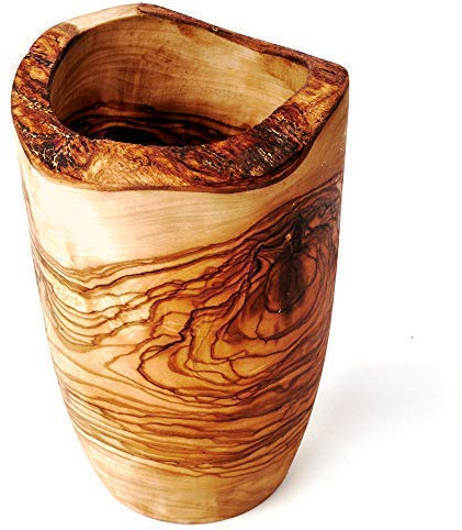 DAS OLIVENHOLZBRETT®Köcher/Becher/Halter für Kochlöffel rustic 14cm | Küchenhelfer organisation/hochwertiges Olivenholz/Holz Köcher/langlebig und edel