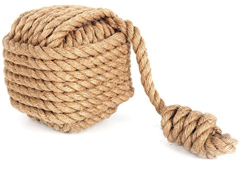 15cm Nautical Square Monkey's Fist Rope Doorstop ~ Natural Rope Door Stop