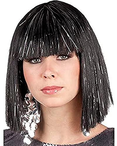 Boland 86158 Erwachsenenperücke Gigi Glamour mit silbernen Lametta, One Size
