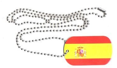 Dog Tag Spanien Erkennungsmarke 30 x 50 mm Fahne Flagge